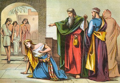 Death of Sapphira, 1870 by English School